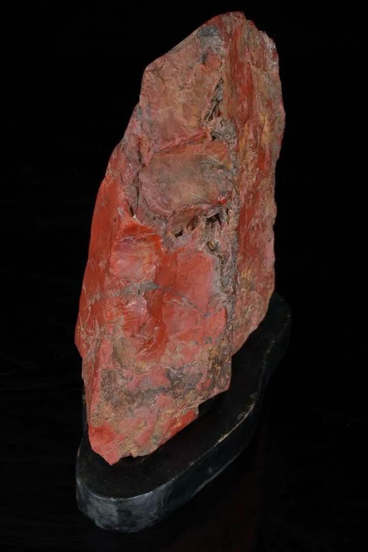 佐渡 赤玉石 赤石 碧玉 台座付 1.4kg 水石 鑑賞石 天然石 盆石 飾石