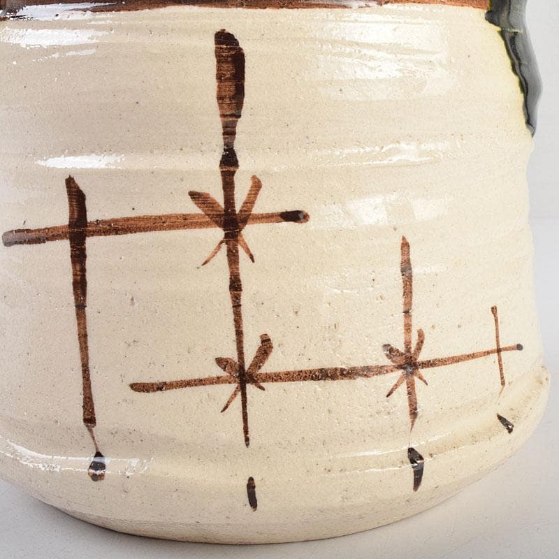 茶道具 人間国宝 荒川豊蔵作 織部 水指 共箱 M R9156B - メルカリ