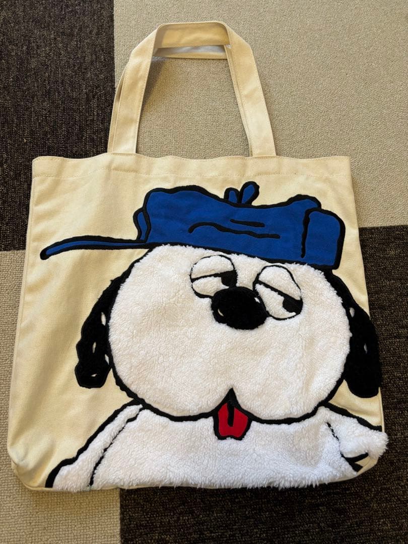 （希少）スヌーピーオラフ　トートバッグ スヌーピー オラフ ランチトートバッグ ブルー アップリケ SNOOPY