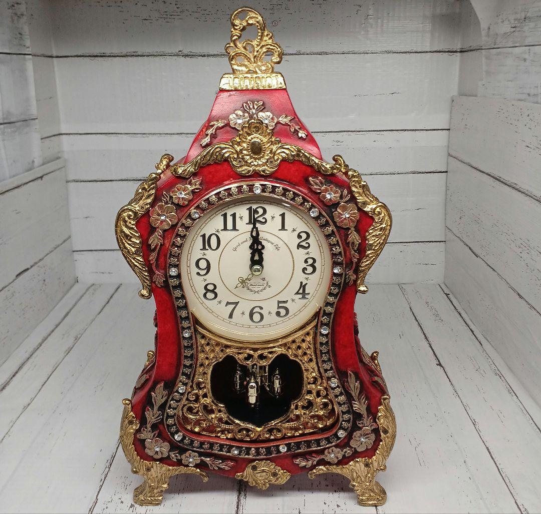 送料込み☆アンティーク【置時計/アトム回転振り子】レッド 楽天市場】シャンブル 壁掛け時計 CHAMBRE アーチの振り子時計 BROWN