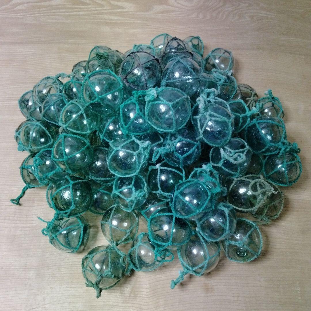 ガラス浮球　浮き玉　ガラス玉　漁具　 １０１個セット　網紐付き 楽天市場】網入りビン玉、浮き球、浮き玉レトロガラス玉約8cm2個「約