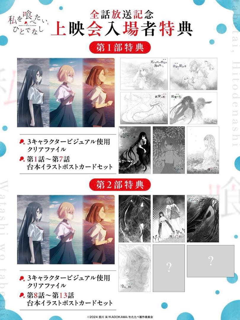 わたたべ 私を喰べたい、ひとでなし 台本イラストポストカード クリア