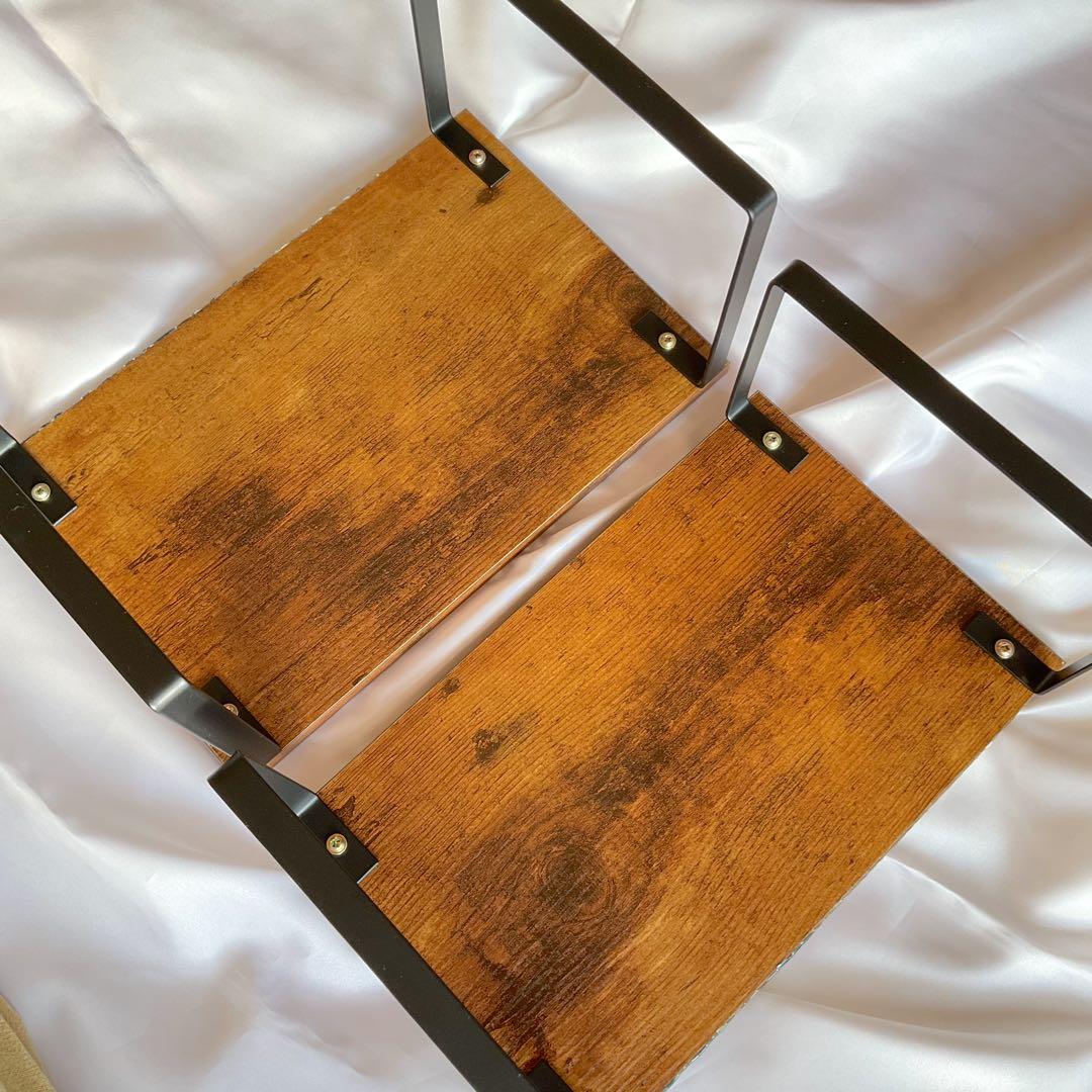 2台セット スパイラルラック レジンアート 木製 オーシャンレジン