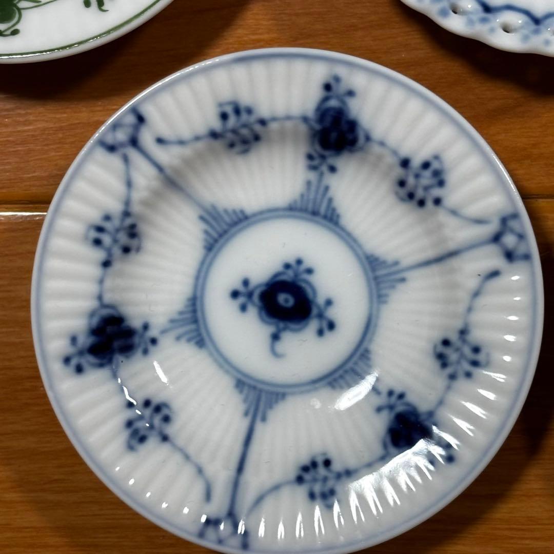 希少 ロイヤルコペンハーゲン グリーン フルレース ハーフレース 豆皿