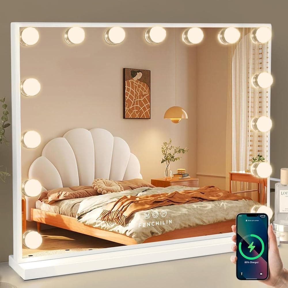 【セシル】化粧鏡 女優ミラー USBポート付き 15個LED電球付き 楽天市場】☆FENCHILIN☆女優ミラー 化粧鏡 卓上ミラー ライト付き 15