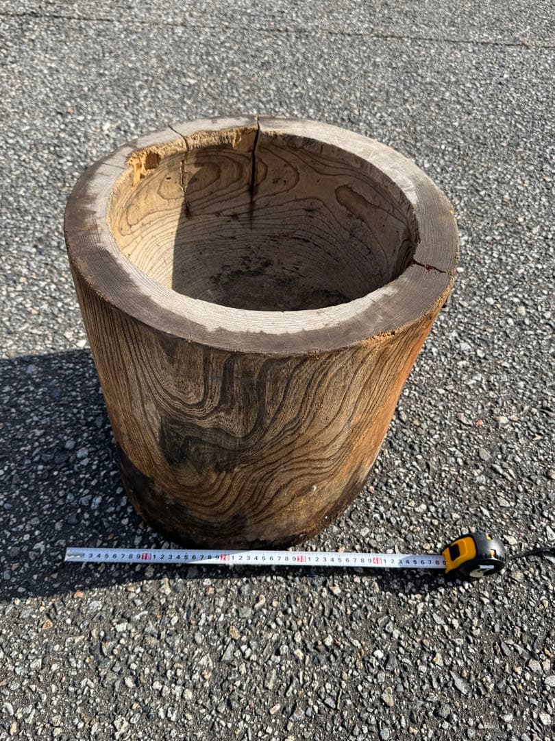 古民具 木製 臼 うす もちつき道具 アンティーク 餅つき 餅つき 臼 4升用 国産高級欅 けやき ケヤキ もちつき ウス うす 杵