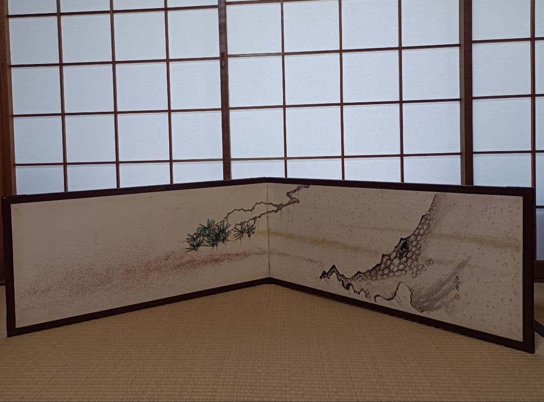 古画 柴田是真筆 円山四条派 帝室技芸員 老松図風呂先屏風 桐屏風箱入 柴田是真 四条円山派Ⅰ : enmasaroomのblog