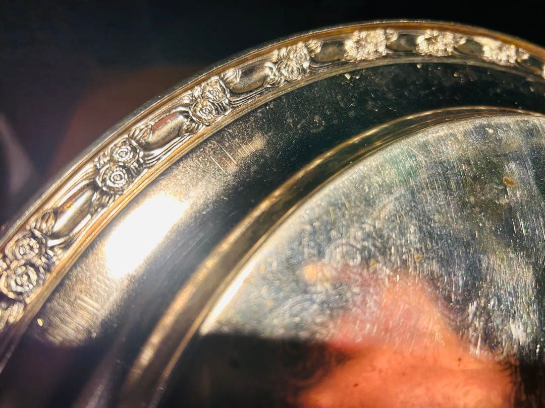 USAアンティーク】 シルバープレート 大皿 トレー トレンチ - メルカリ