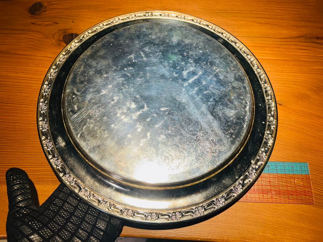 USAアンティーク】 シルバープレート 大皿 トレー トレンチ - メルカリ