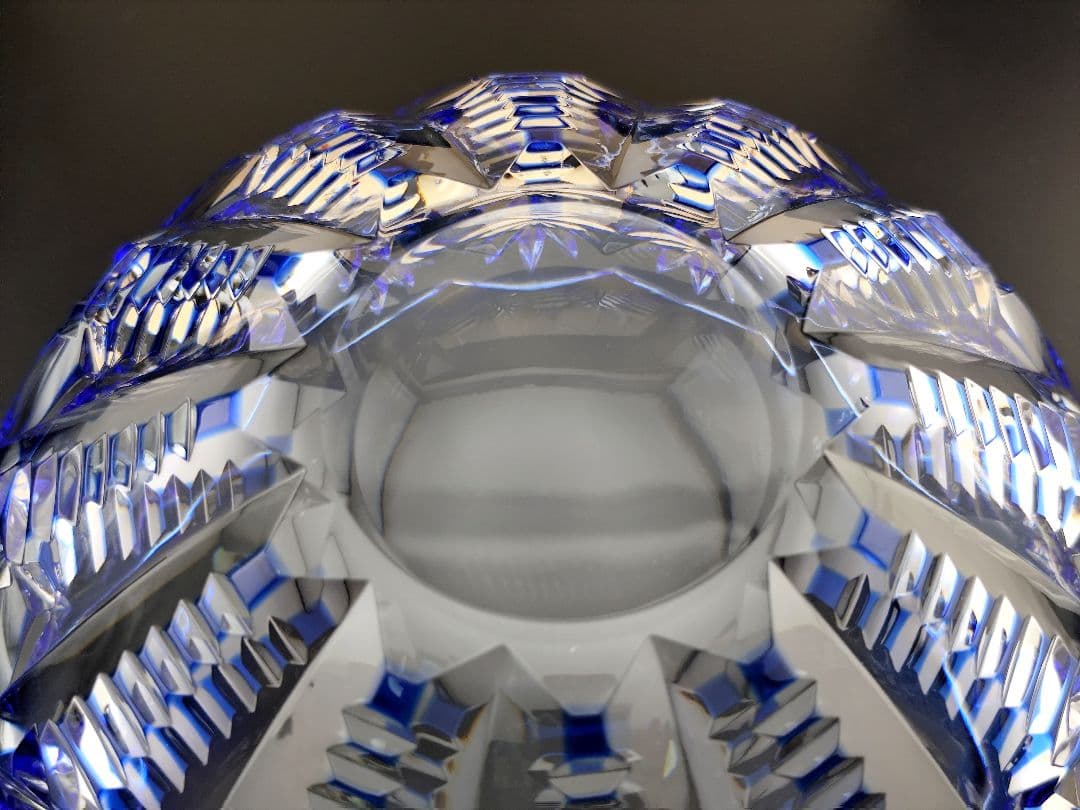 未使用品 希少品☆HOYA ホヤ 最高級 盛鉢 大鉢（切子、江戸切子、薩摩