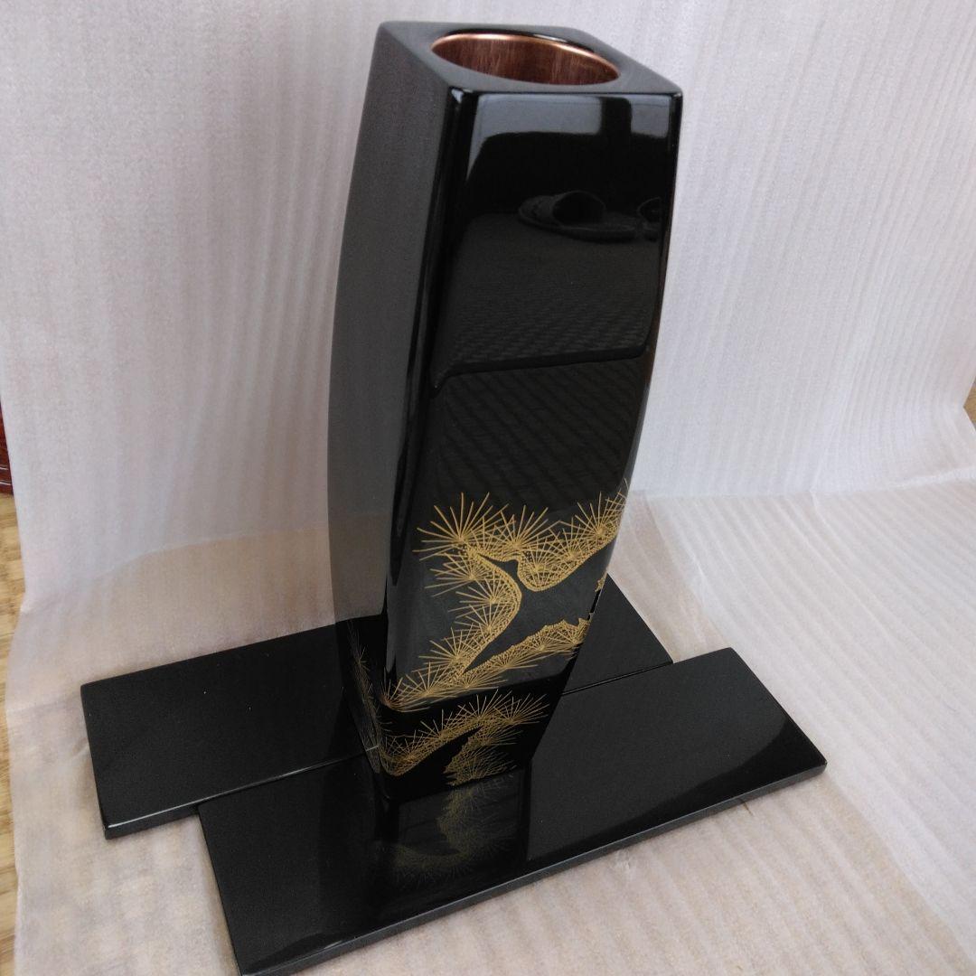 【新品】輪島塗　花器／胴張り／透かし鶴 ／龍作 910 輪島塗 花器／大形／双鶴蒔絵 | 輪島塗 加藤漆器店 公式オンライン