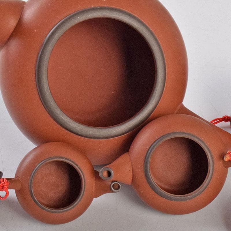 中国 荊渓恵孟臣製 紫砂 朱泥 急須 茶壷 大中小3点