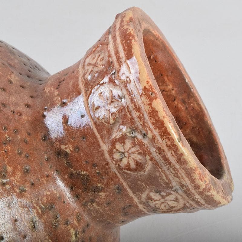 茶道具 佐々木松楽造 赤楽焼 大馬上盃 菓子器 仕覆付 共箱 M R9476