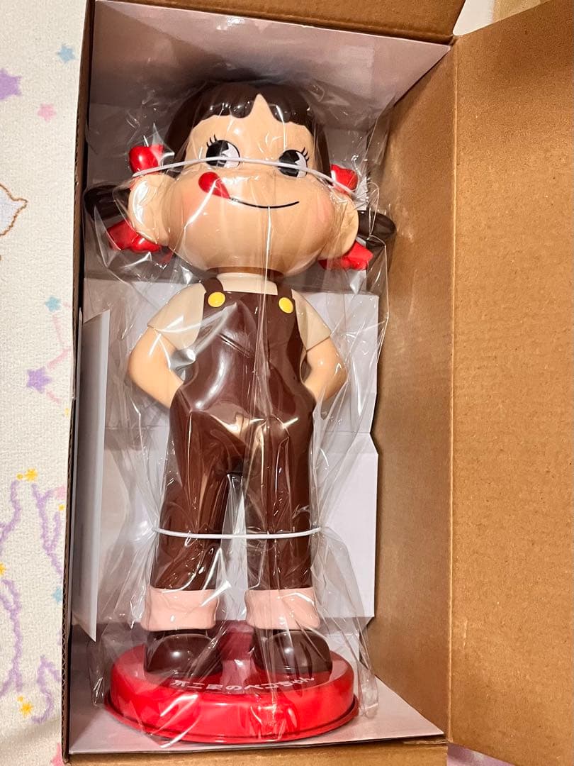 最安値 ペコちゃん人形 約30cm ブラウン 首振り人形レトロ 茶色 首ふり