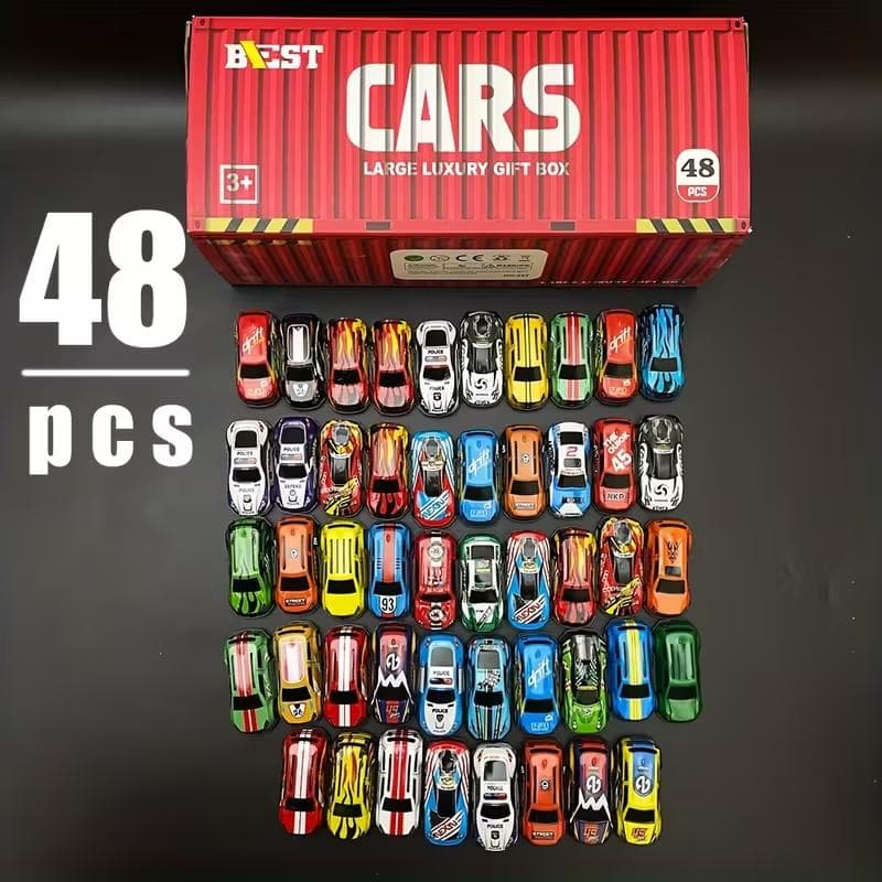 新品 ミニカー 48台セット 収納ボックス付き - メルカリ
