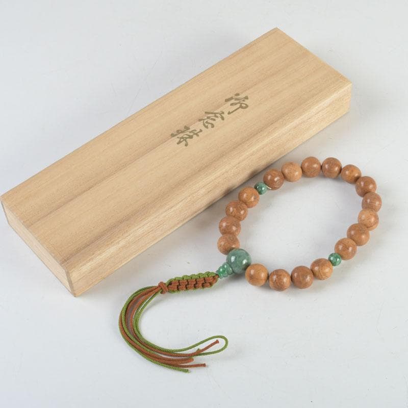 仏教美術　本翡翠　龍眼菩提珠　数珠　念珠　共箱　N　9441 数珠 男性用 龍眼菩提樹 印度翡翠 正絹房 - 数珠 京念珠 専門店 念珠