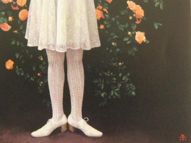 平澤篤、【rosa・rosa/rosso】、希少な額装用画集画、新品額 額装付