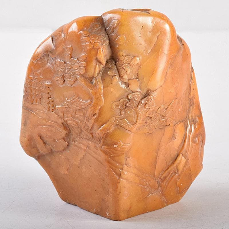 中国　篆刻　玉石田黄石彫刻　山水刻　印材　置物　Y　R8542 20220624174649_4.jpg