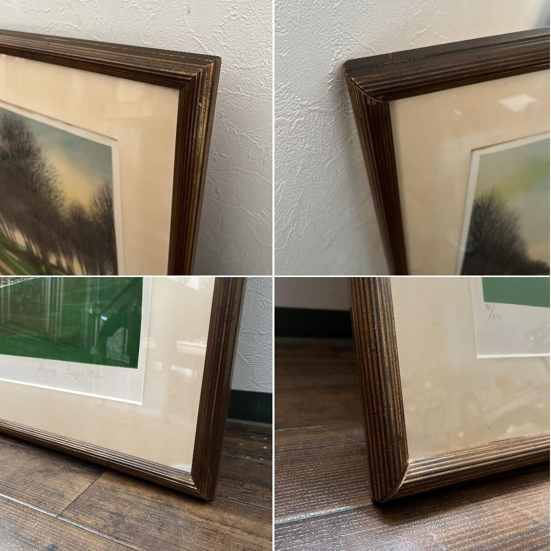 k347r120 フランス風景画・デペルト「ゴルフ場」リトグラフ サインあり