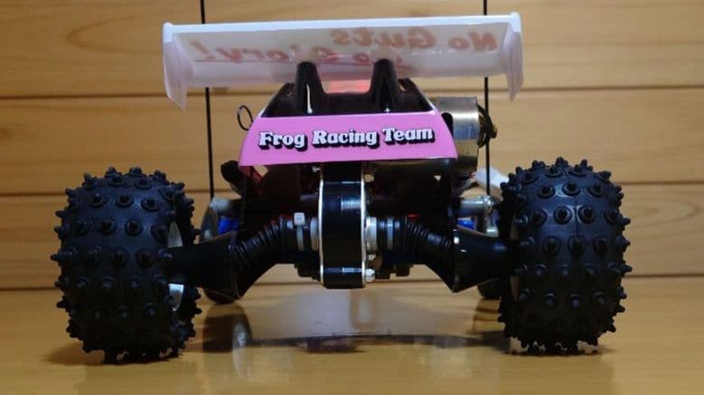 タミヤXBマイティフロッグ前後LEDライト付プロポ付き塗装済み完成品未