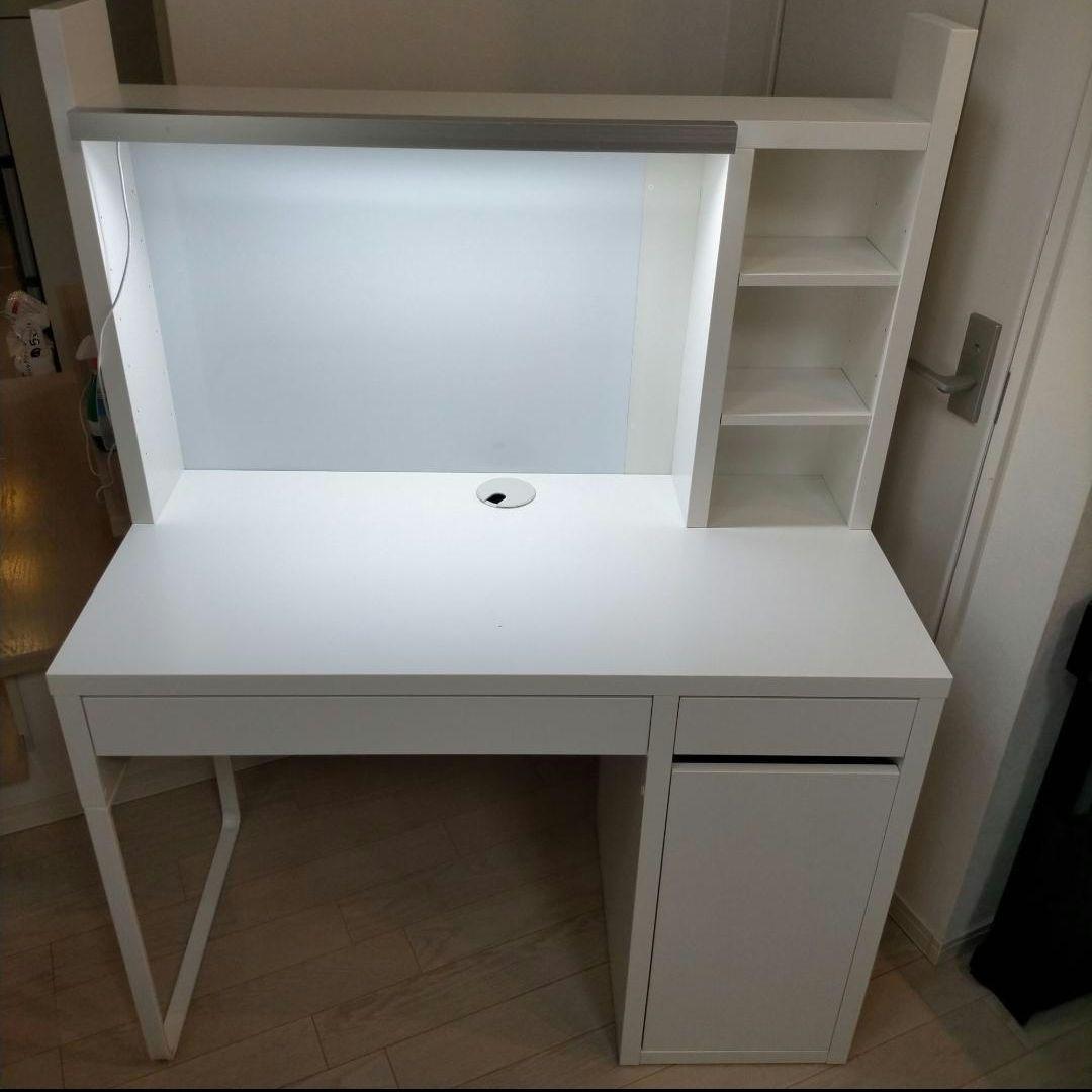 IKEAイケアミッケ学習机ホワイトDIYカスタム 追加ユニット LEDライト付き 楽天市場】IKEA イケア 追加ユニット 高 ホワイト 白 105x65cm
