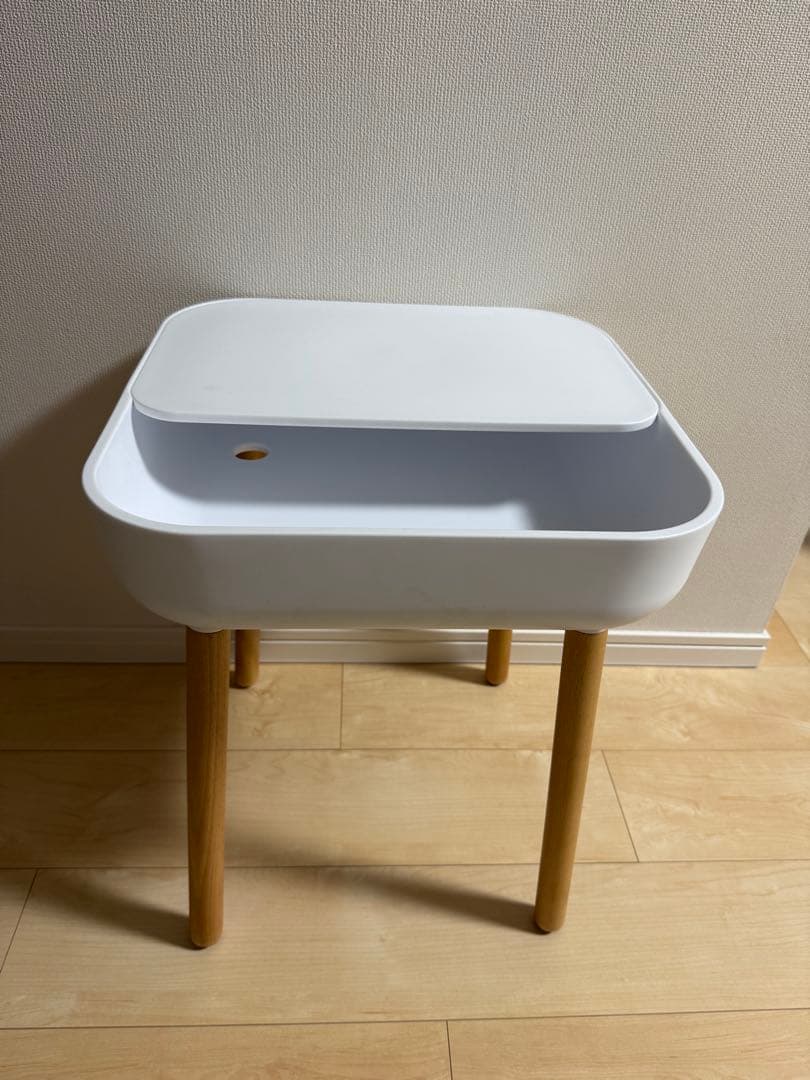 サイドテーブル ホワイト 充電ケーブル穴付き軽い 楽天市場】【選べる3色】商品名：Cable box table（ケーブル ボックス