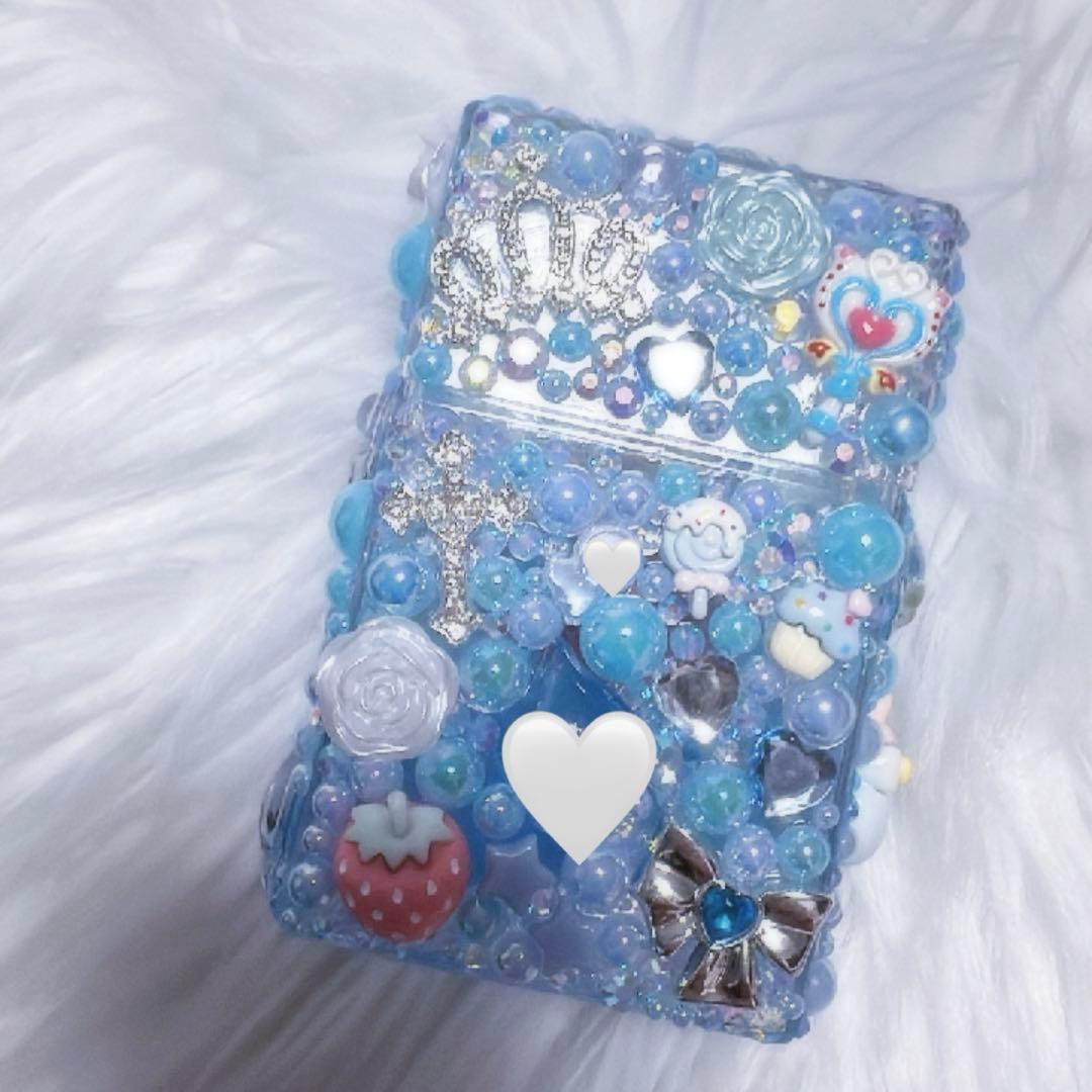 タバコケース デコ デコ電 水色 地雷 平成♡ - メルカリ