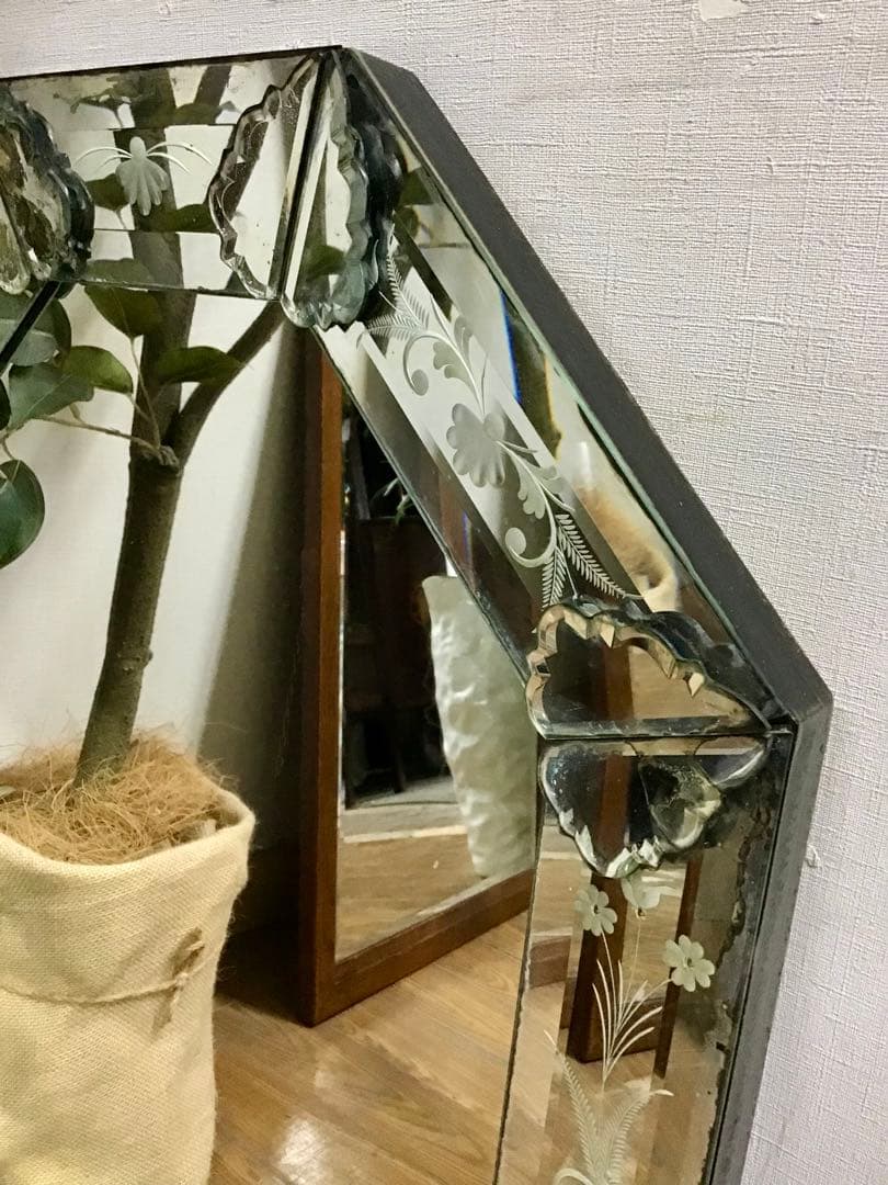 管344☆イタリア製☆アンティーク☆ベネチアンミラー - メルカリ