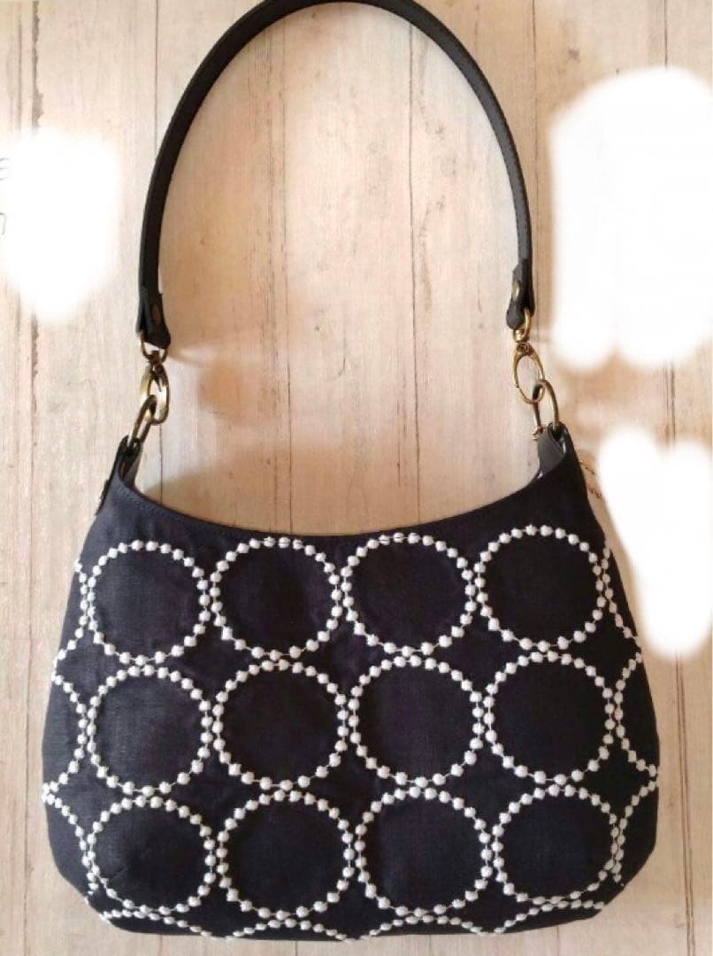 ハンドメイド　ミナ　ワンハンドルバッグ　タンバリン　美品　小さめ 受注販売 ワンハンドルバッグ ミナペルホネンタンバリン ハンドメイド