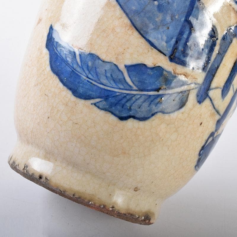 中国 成化年製 青花 花瓶文 貼梅双耳瓶 D R7889 - メルカリ