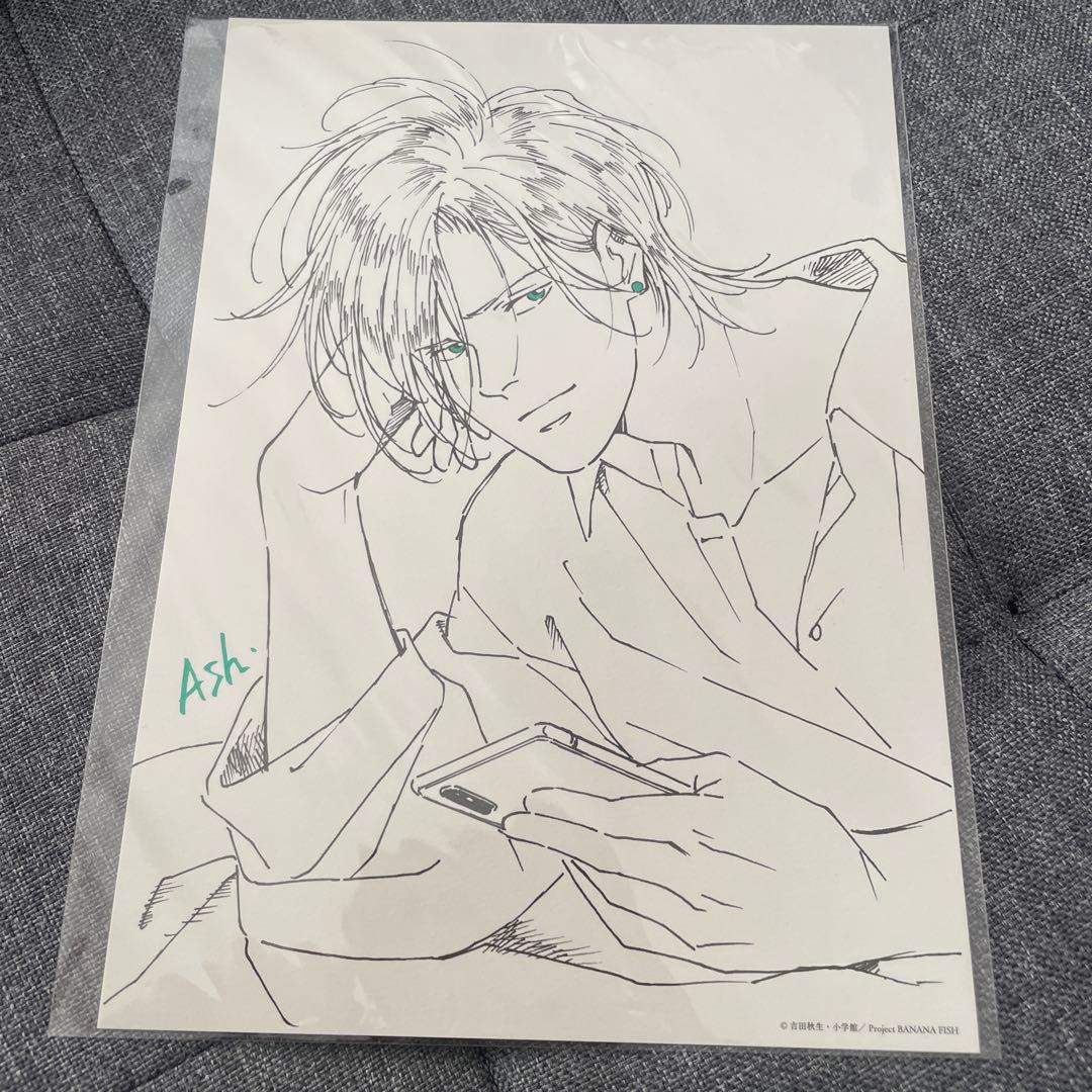 美品 BANANAFISH バナナフィッシュ アッシュ ピアス イラストカード