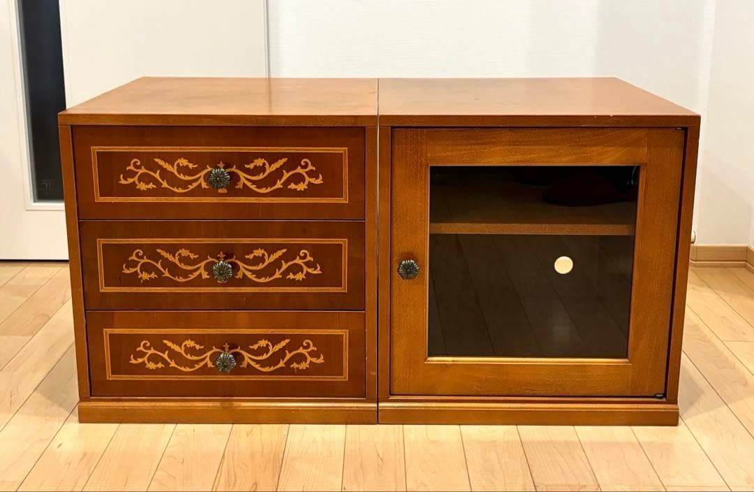 【希少】イタリア家具　モーレンス　2個セット① 高級イタリア家具 レオナルド(REONARD) 伸長式ダイニング3点セット 2人