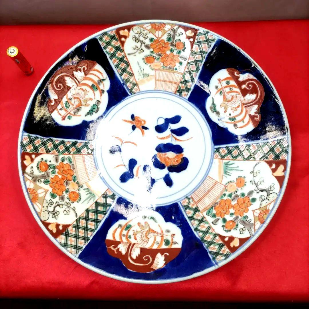 有田焼 伊万里焼 古伊万里 金彩 色絵 大皿 平皿 盛り皿 一尺皿1客