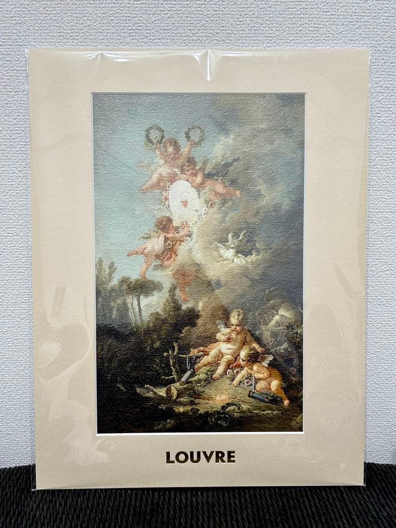 ルーヴル美術館展 アモルの標的 マット付き額絵 - メルカリ