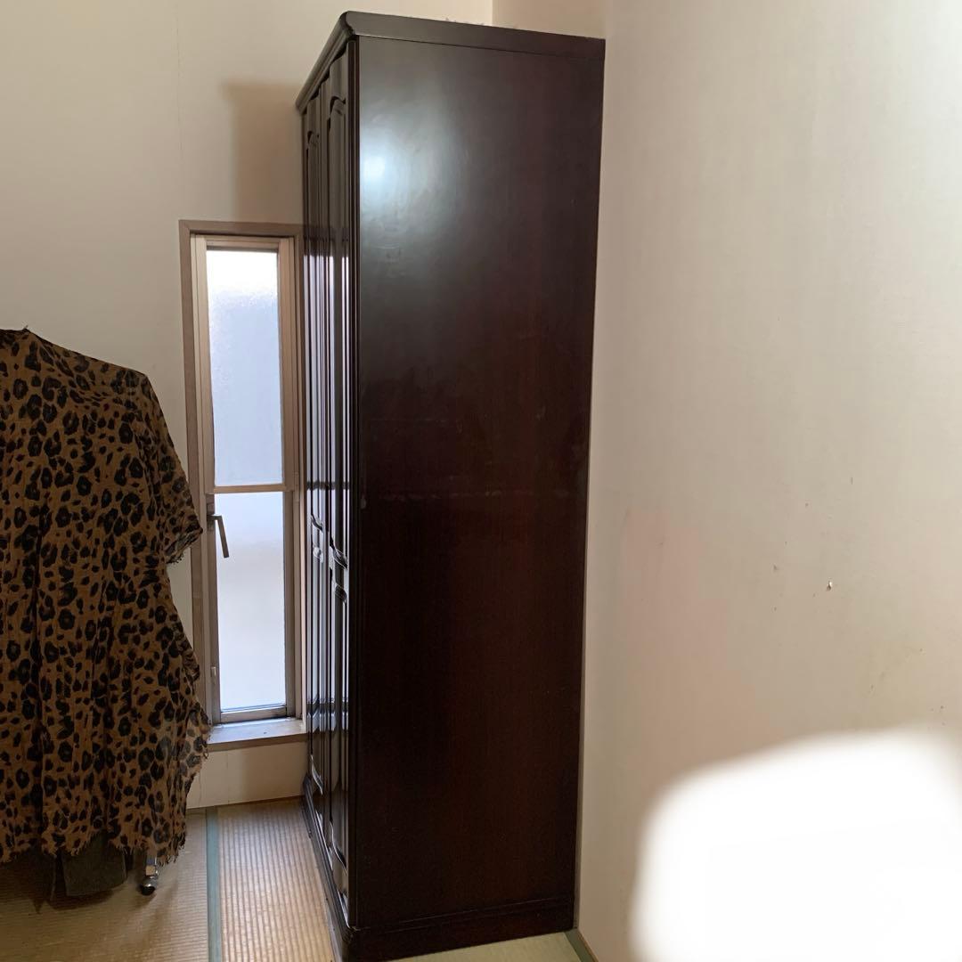 送料込！⭐︎内部桐のクローゼット 高級府中家具 紫檀 無垢の木材 収納付き