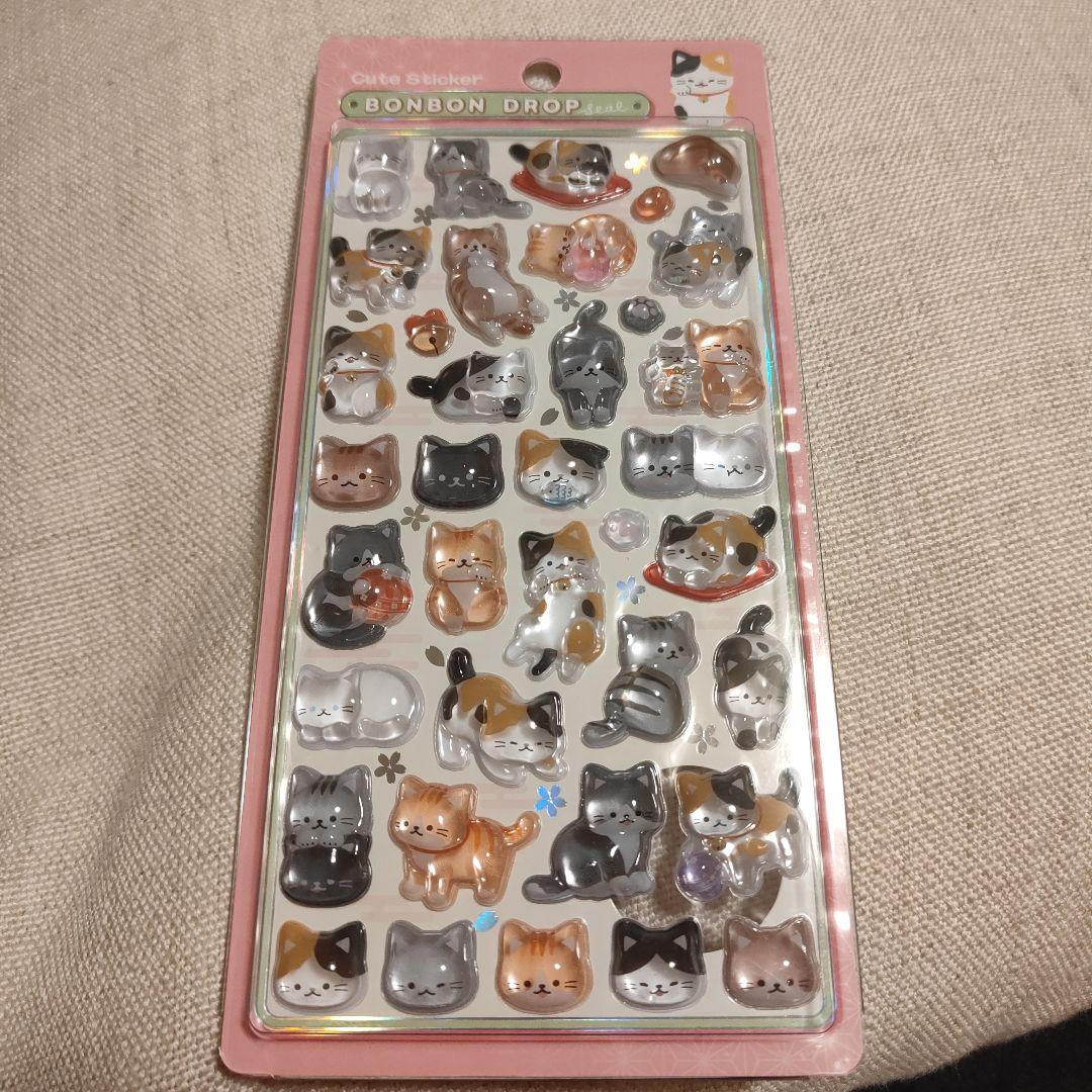 国内正規品】和柄 第二弾 新作 猫 ねこ ネコ ボンボンドロップシール