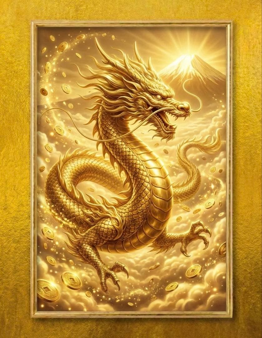 煌雲金龍図 龍神様 最高傑作 金運 超高額当選 絵画 開運アート