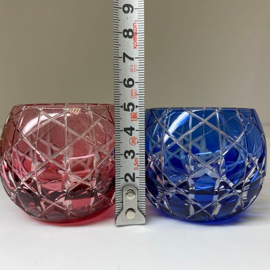 江戸切子 クリスタル 懐石杯 柴崎清一作 共箱 東キ8-0117☆1F タニサ