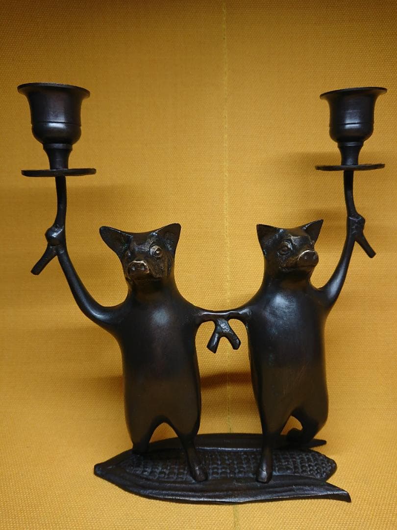 ビンテージ　ブロンズ像　ブタ　銅製　置物　インテリア　工芸品　美術品　A2651 楽天市場】IwaiLoft こぶたの置物 豚 陶磁器 おしゃれ 手作り オブジェ