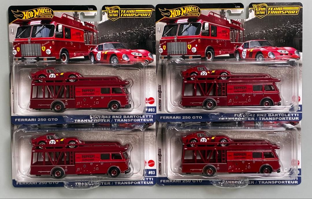 ホットウィール チームトランスポート フェラーリ 250 GTO 4台セット