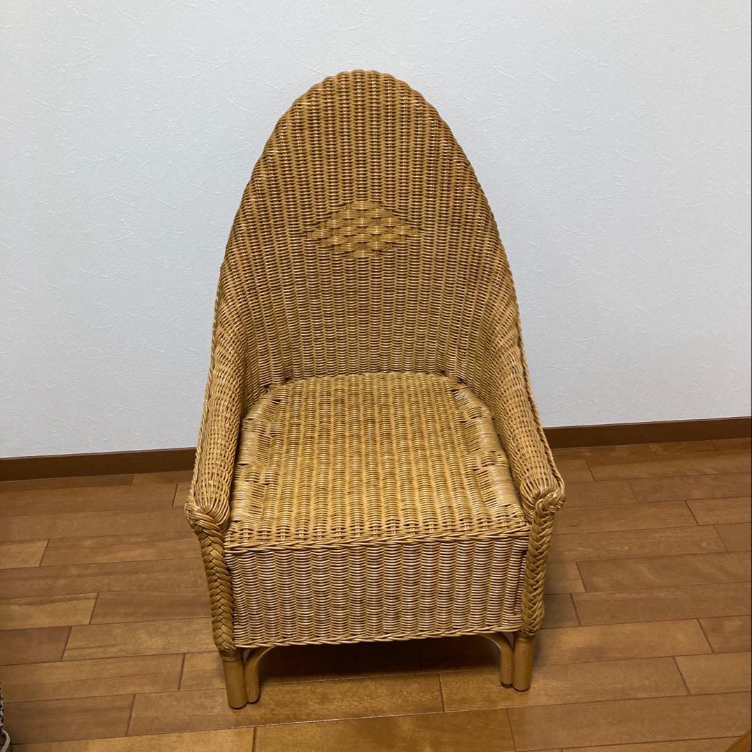 ナチュラル　ラタン　アームチェア　籐製　いす　椅子　ソファ　ハイバック　1人用 ラタンチェア 1人掛け ハイバック 完成品 定番 1人用 1P チェア 椅子