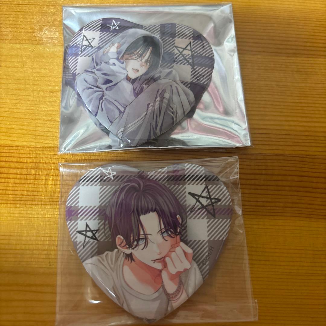 春の嵐とモンスター ハート型缶バッジ セット - メルカリ