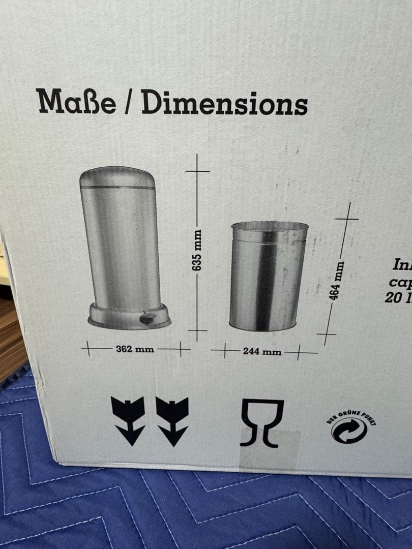 《定価6.5万未使用》ウェスコごみ箱20L アーモンド ペダルピン&メタルライナ