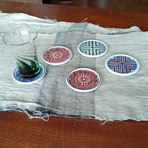 有田焼のコースター５枚です。 花連・青）コースター|有田焼の老舗-香蘭社オンラインショップ
