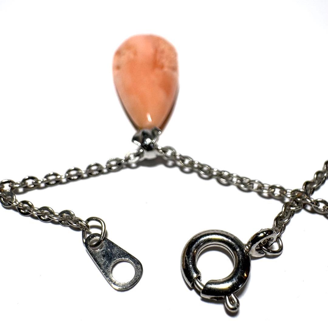 天然桃珊瑚 彫刻入り雫型ペンダント40cm - メルカリ