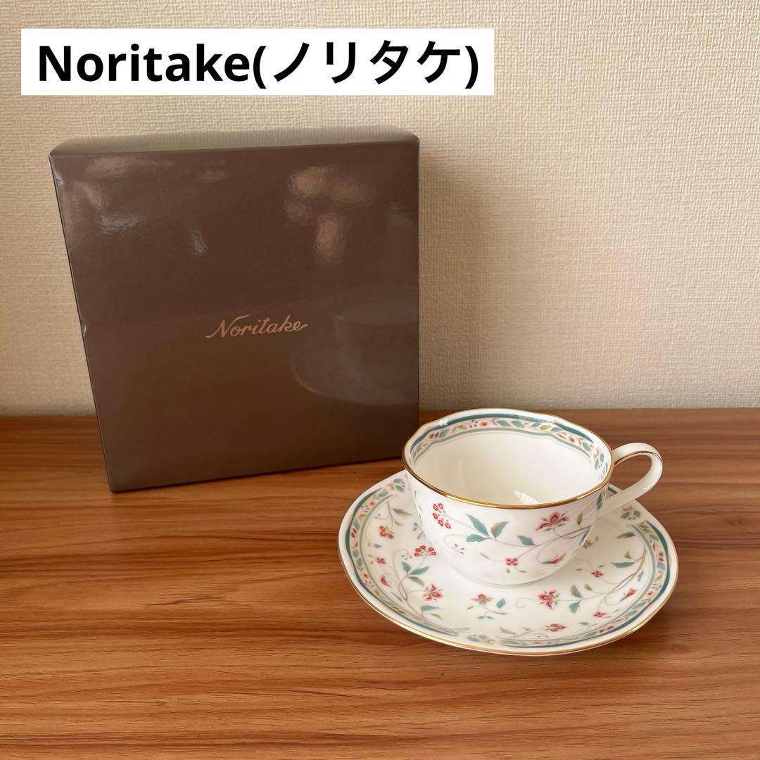 Noritake(ノリタケ) 花柄 カップ&ソーサー 花更紗 ボーンチャイナ