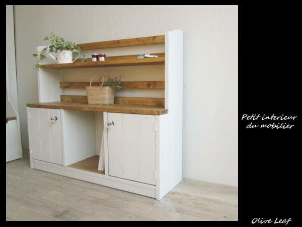 サイズオーダー可！●２扉ローキャビネット●無垢材シャビーホワイト●受注製作 XANDER DESIGNS JULIE 2DOOR LOW CABINET / サンダーデザイン ジュリー