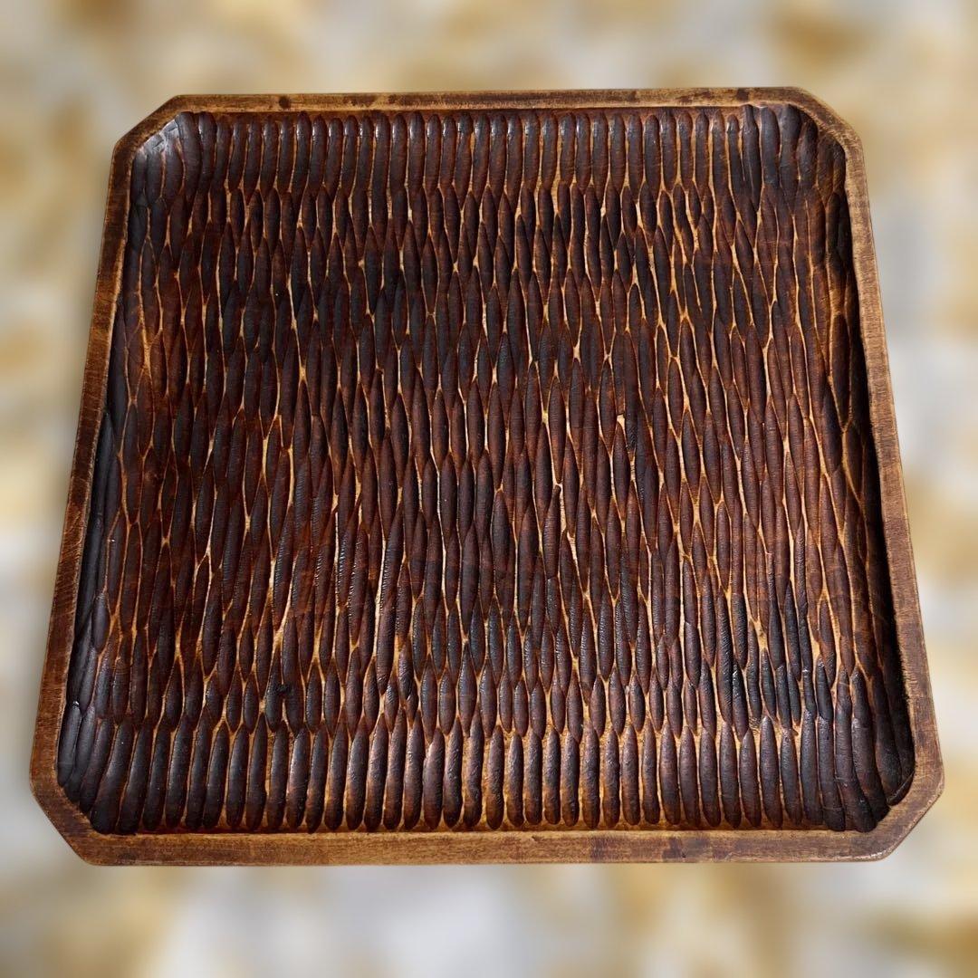 木製おぼん 丸盆 木製 トレイ 27cm おぼん 天然無垢 栗の木 おしゃれ 来客用 円形