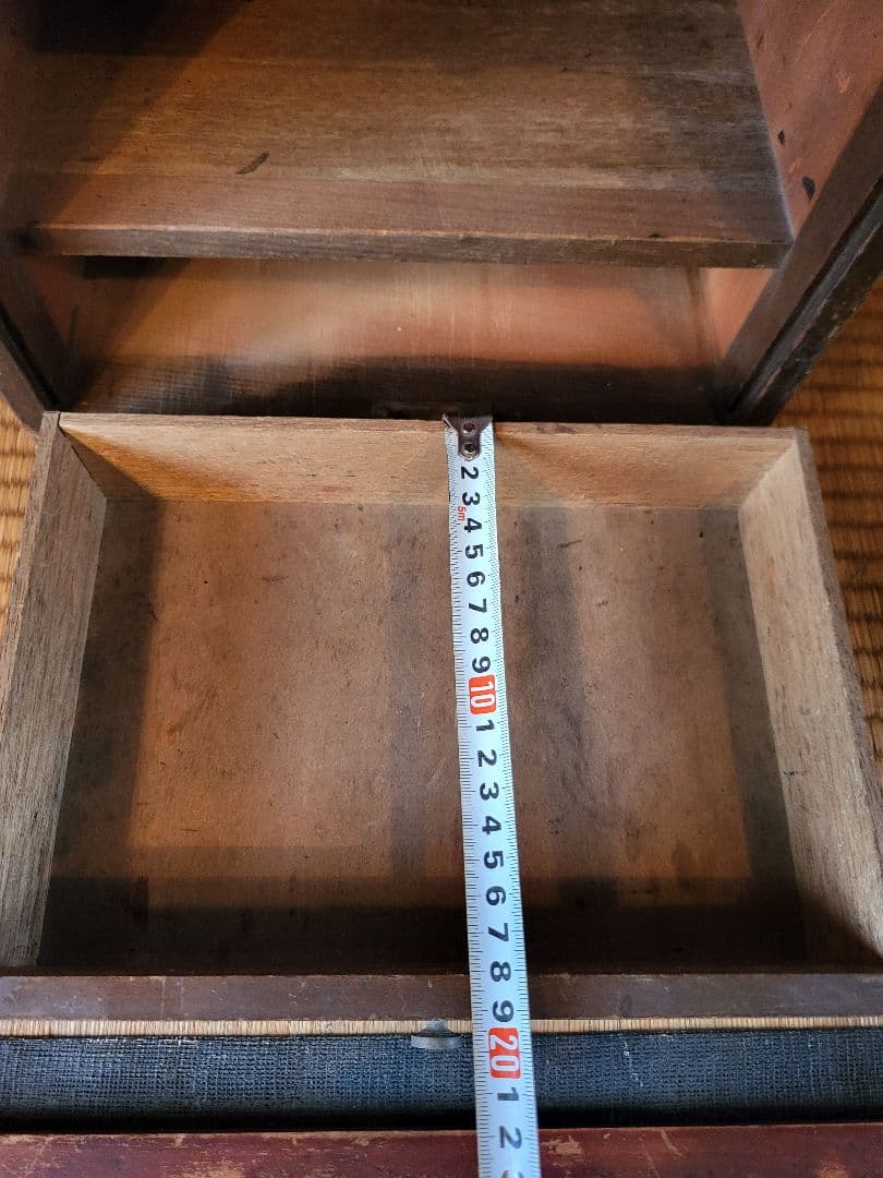 蛇腹 木製 収納 ボックス 引き出し付き ヴィンテージ アンティーク