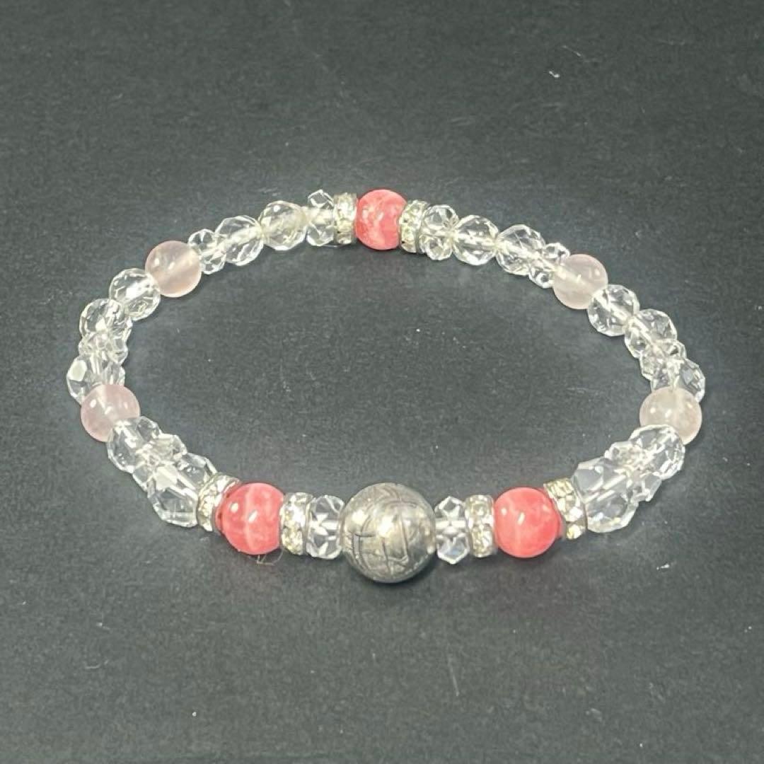 BRY0966⭐️ギベオン隕石・インカローズ・水晶ブレスレット⭐️高品質